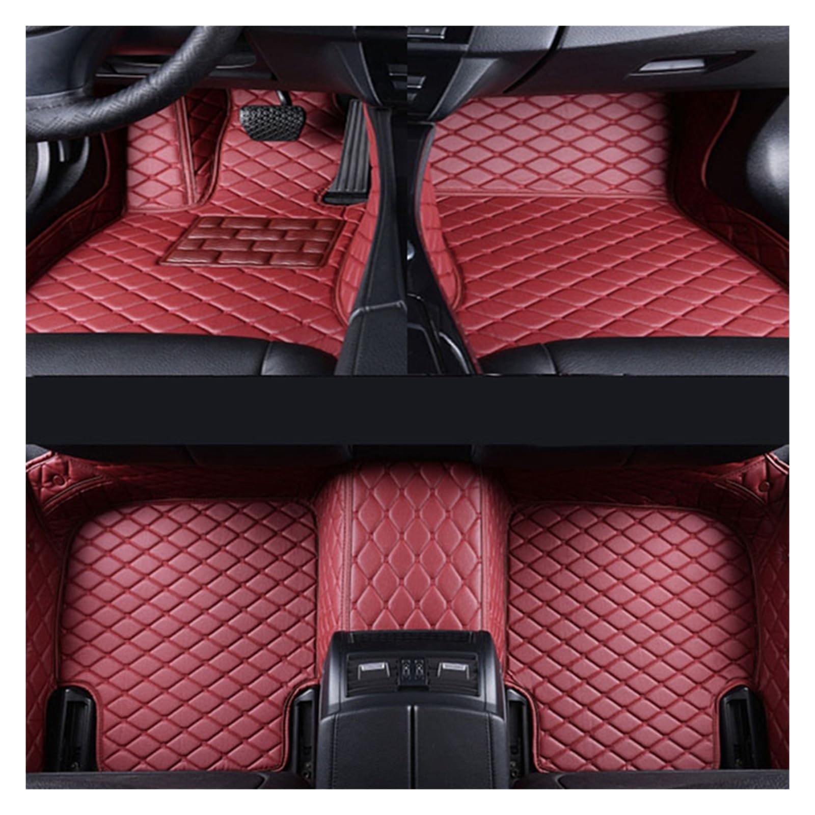 Automatten Für VW Für Jetta Für MK6 2011-2016 Auto Fuß Pads Auto Schutz Pad Benutzerdefinierte Auto Fußmatten Automobil Teppich Abdeckung Fussmatten Auto(Wine Red) von DHDYJSA