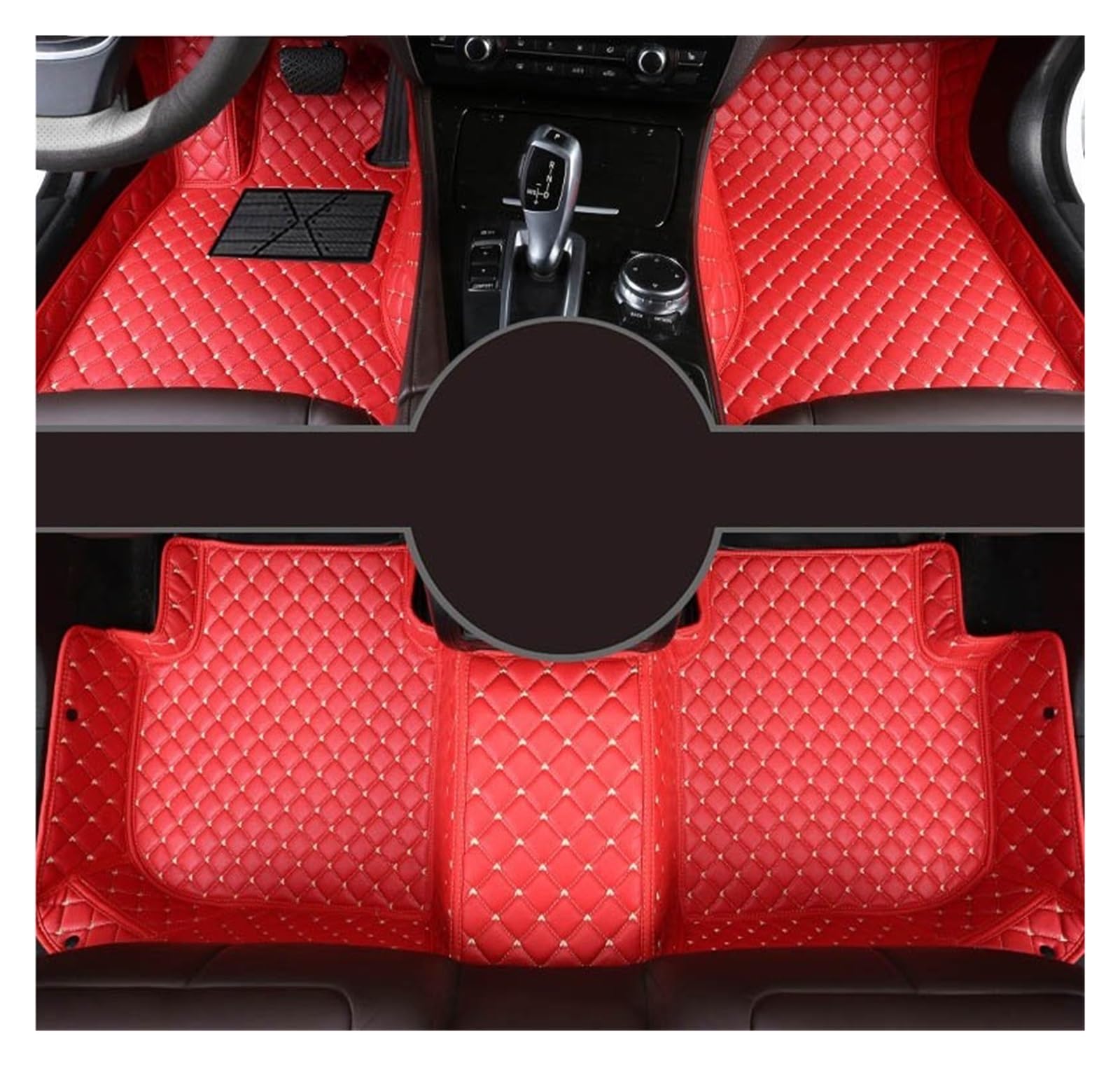 Automatten Maßgeschneiderte Auto-Fußmatten Für Für Cayenne 2002 2003 2004 2005 2006 2007 2008 2009–2023 Autoteppiche Fußmatten Coche-Zubehör Fussmatten Auto(Red,2018-2023) von DHDYJSA