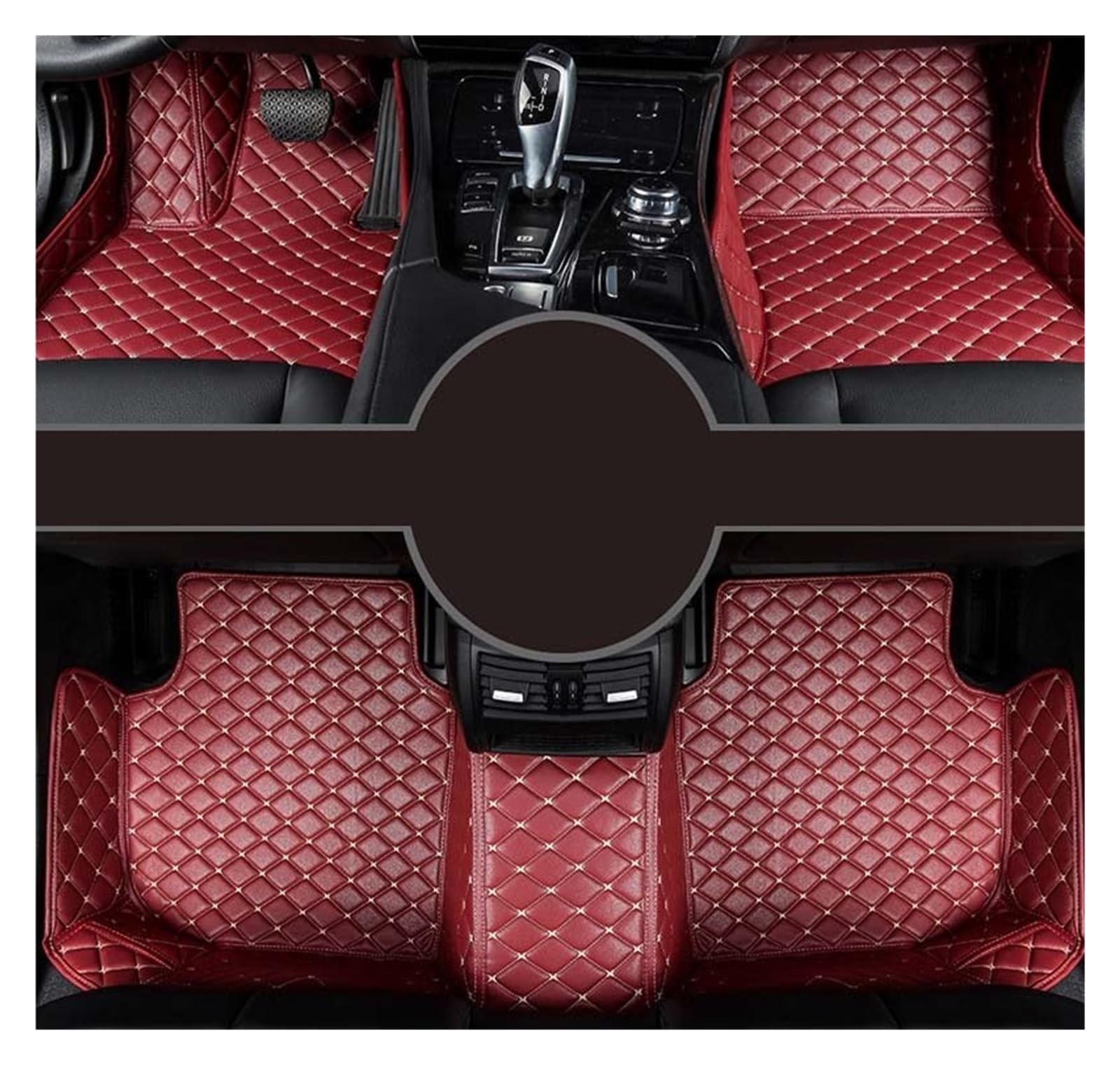 Automatten Maßgeschneiderte Auto-Fußmatten Für Für Cayenne 2002 2003 2004 2005 2006 2007 2008 2009–2023 Autoteppiche Fußmatten Coche-Zubehör Fussmatten Auto(Wine red,2011-2017) von DHDYJSA