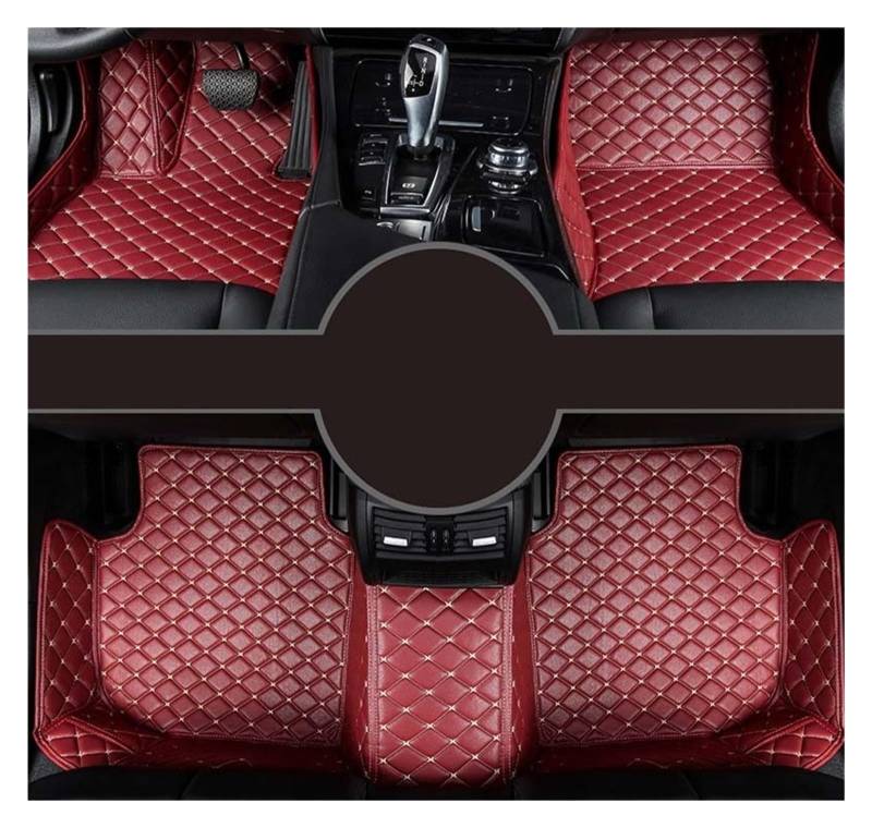 Automatten Maßgeschneiderte Auto-Fußmatten Für Für Cayenne 2002 2003 2004 2005 2006 2007 2008 2009–2023 Autoteppiche Fußmatten Coche-Zubehör Fussmatten Auto(Wine red,2011-2017) von DHDYJSA