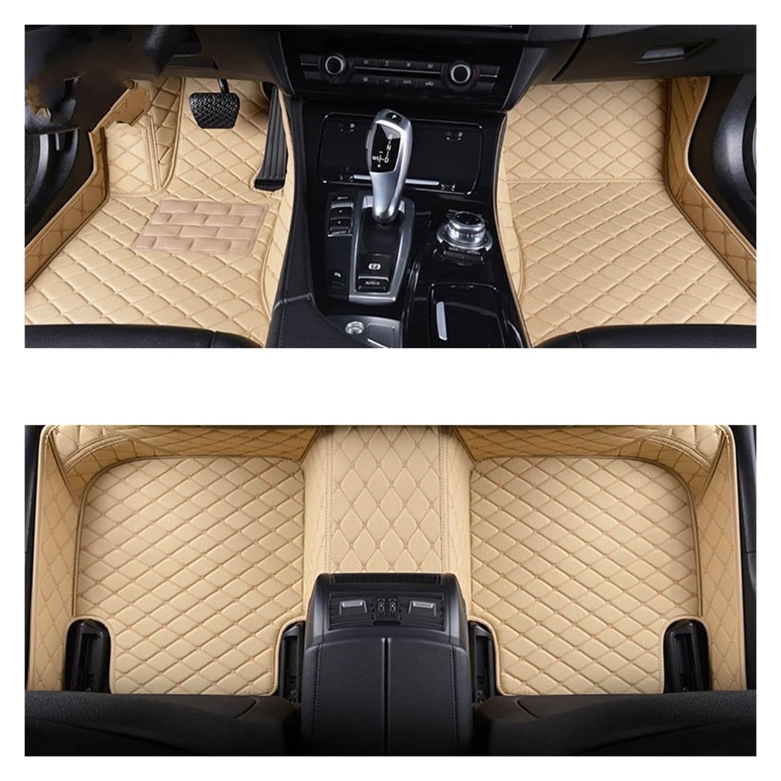Automatten Maßgeschneiderte Auto-Fußmatten Für Volvo Für XC60 2008–2024 Auto-Teppiche Fußmatten Coche-Zubehör Fussmatten Auto(Beige,2018-2024) von DHDYJSA