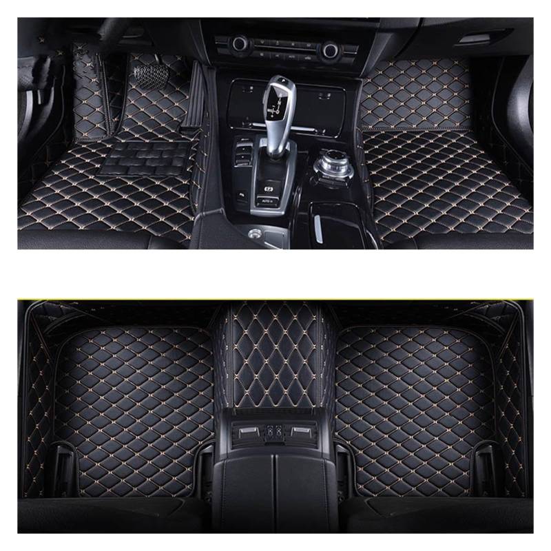 Automatten Maßgeschneiderte Auto-Fußmatten Für Volvo Für XC60 2008–2024 Auto-Teppiche Fußmatten Coche-Zubehör Fussmatten Auto(Black Beige,2015-2017) von DHDYJSA