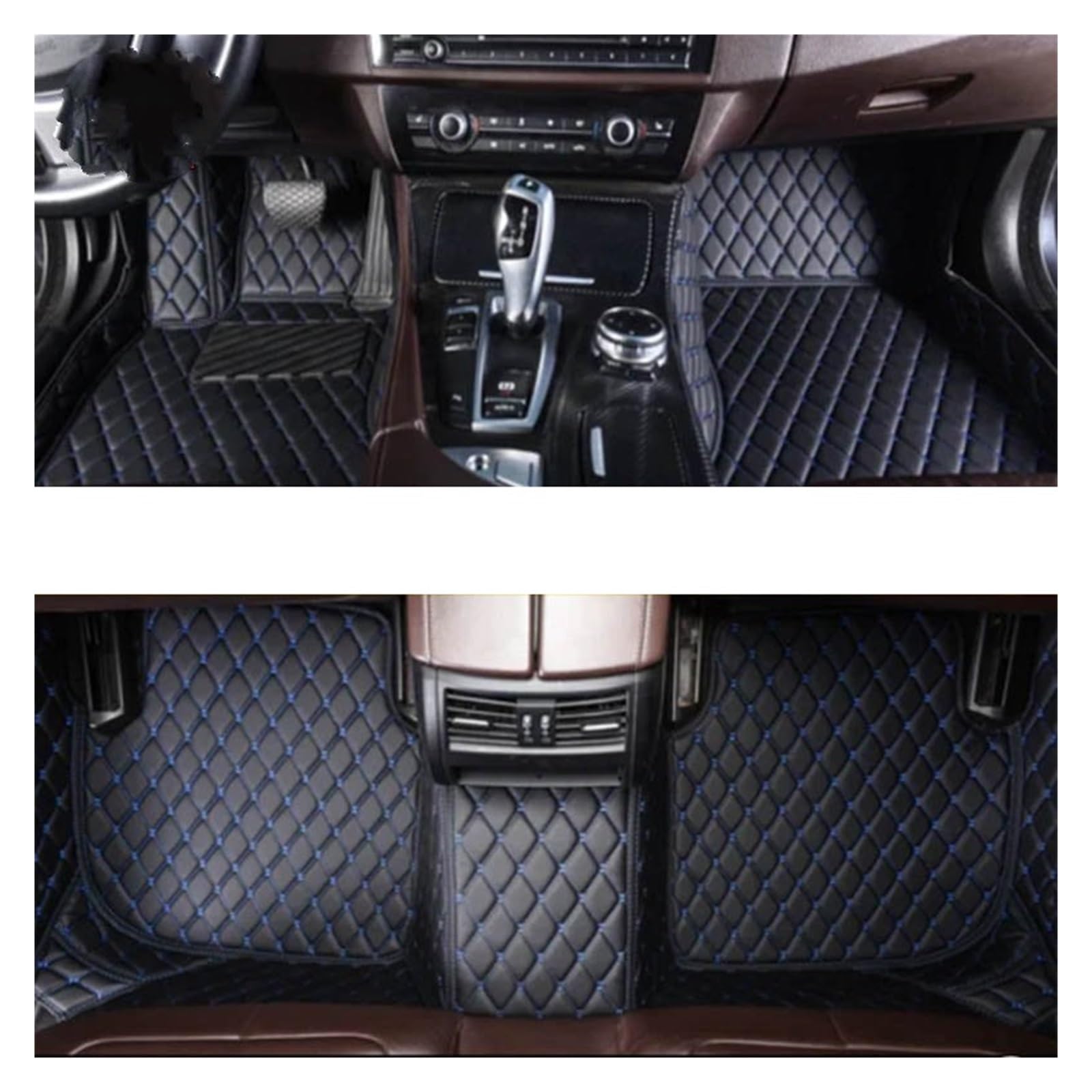 Automatten Maßgeschneiderte Auto-Fußmatten Für Volvo Für XC60 2008–2024 Auto-Teppiche Fußmatten Coche-Zubehör Fussmatten Auto(Black Blue,2018-2024) von DHDYJSA
