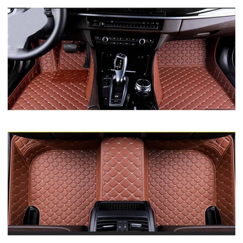 Automatten Maßgeschneiderte Auto-Fußmatten Für Volvo Für XC60 2008–2024 Auto-Teppiche Fußmatten Coche-Zubehör Fussmatten Auto(Brown,2015-2017) von DHDYJSA
