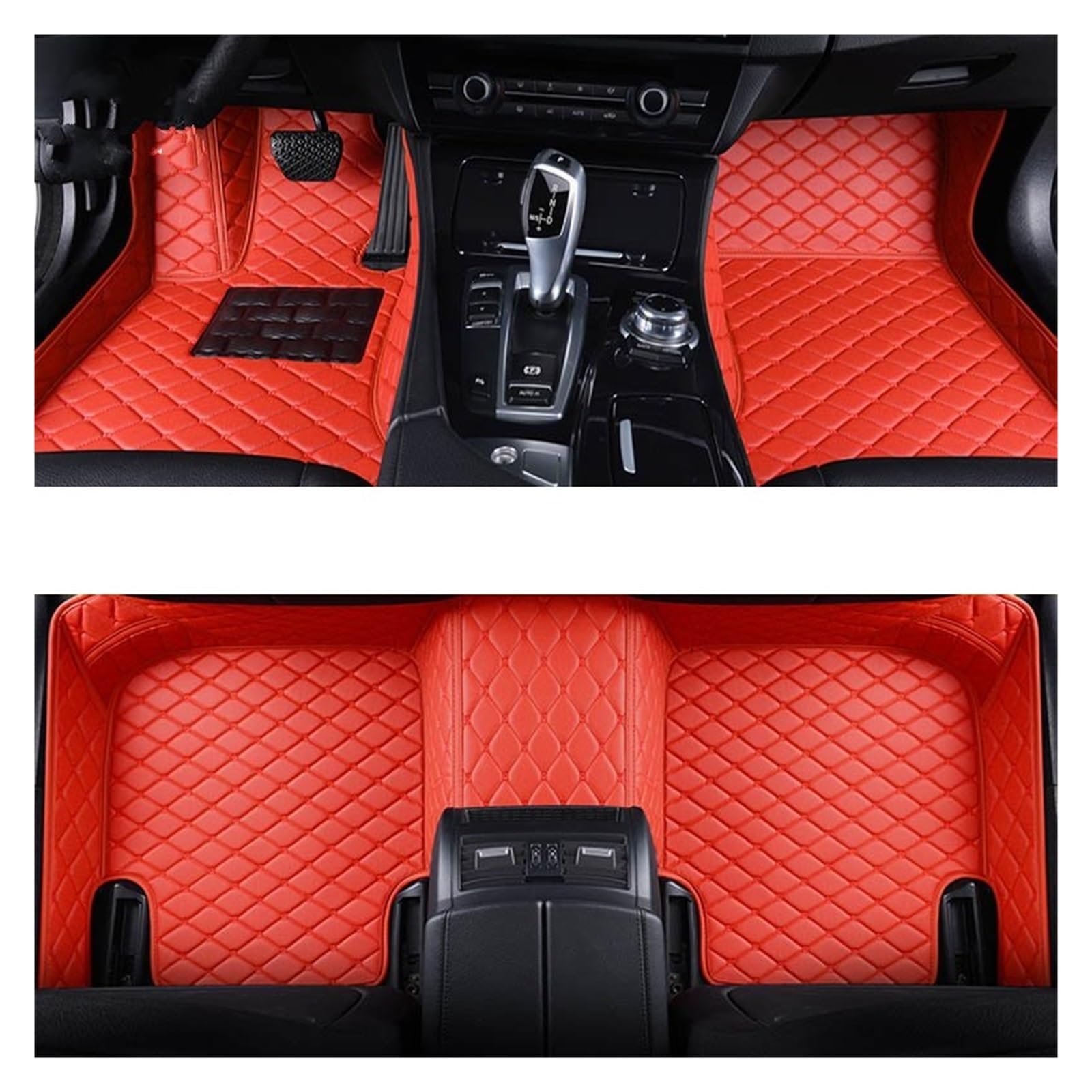 Automatten Maßgeschneiderte Auto-Fußmatten Für Volvo Für XC60 2008–2024 Auto-Teppiche Fußmatten Coche-Zubehör Fussmatten Auto(Red,2018-2024) von DHDYJSA