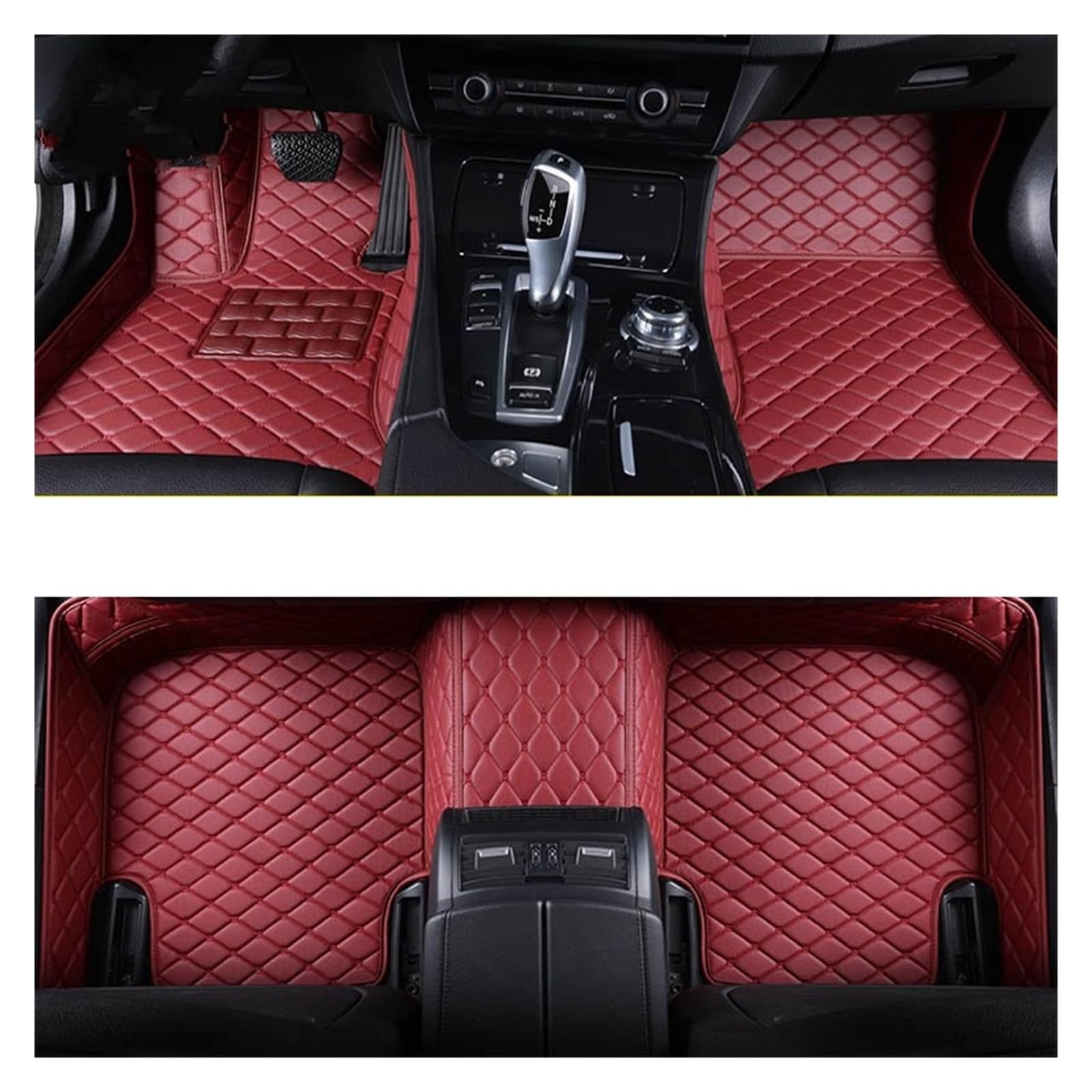 Automatten Maßgeschneiderte Auto-Fußmatten Für Volvo Für XC60 2008–2024 Auto-Teppiche Fußmatten Coche-Zubehör Fussmatten Auto(Wine red,2015-2017) von DHDYJSA