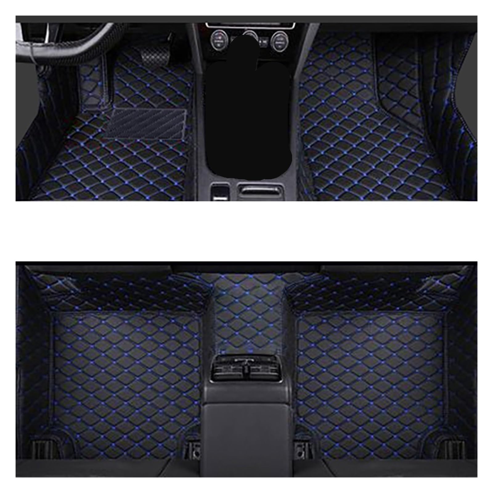 Automatten Nach Auto Fuß Pads Automobil Teppich Abdeckung Innen Zubehör Auto Fußmatten Für JAC Für T8 Für Pro 2021-2023 Fussmatten Auto(Black-Blue) von DHDYJSA