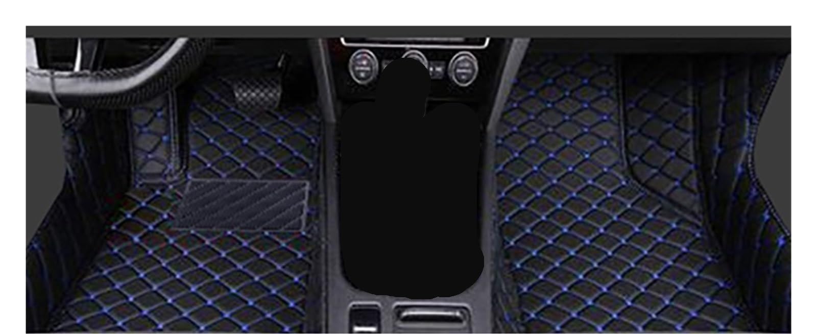 Automatten Nach Auto Fuß Pads Automobil Teppich Abdeckung Innen Zubehör Auto Fußmatten Für JAC Für T8 Für Pro 2021-2023 Fussmatten Auto(Black-Blue) von DHDYJSA
