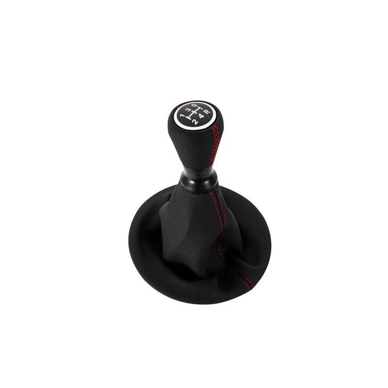 Schaltknauf Auto Leder Schaltknauf Auto Hebel Stick Boot Fall Abdeckung Für Peugeot Weiße Linie Rote Naht Schaltgetriebe(Red line) von DHDYJSA