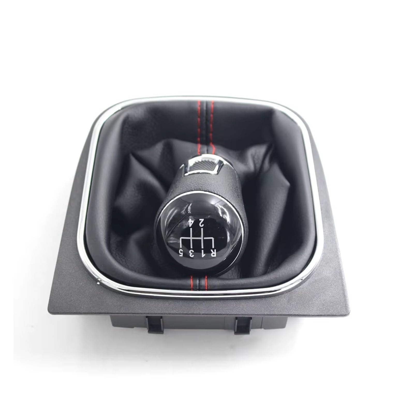 Schaltknauf Für MK5 Für GTI Für GTD Für R32 2004-2008 Manueller Schaltknauf Schalthebelmanschette Schaltgetriebe(5 Speed red Thread) von DHDYJSA
