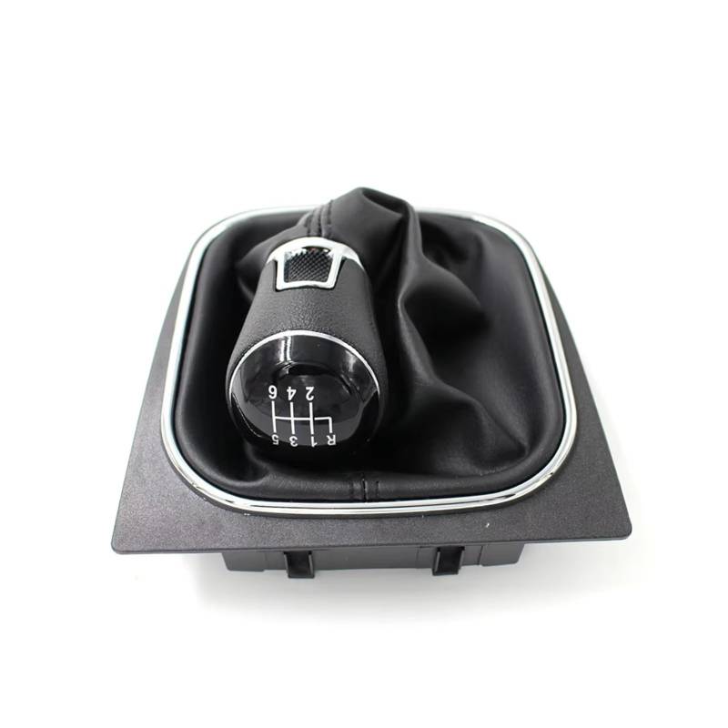 Schaltknauf Für MK5 Für GTI Für GTD Für R32 2004-2008 Manueller Schaltknauf Schalthebelmanschette Schaltgetriebe(6 Speed Black Thread) von DHDYJSA
