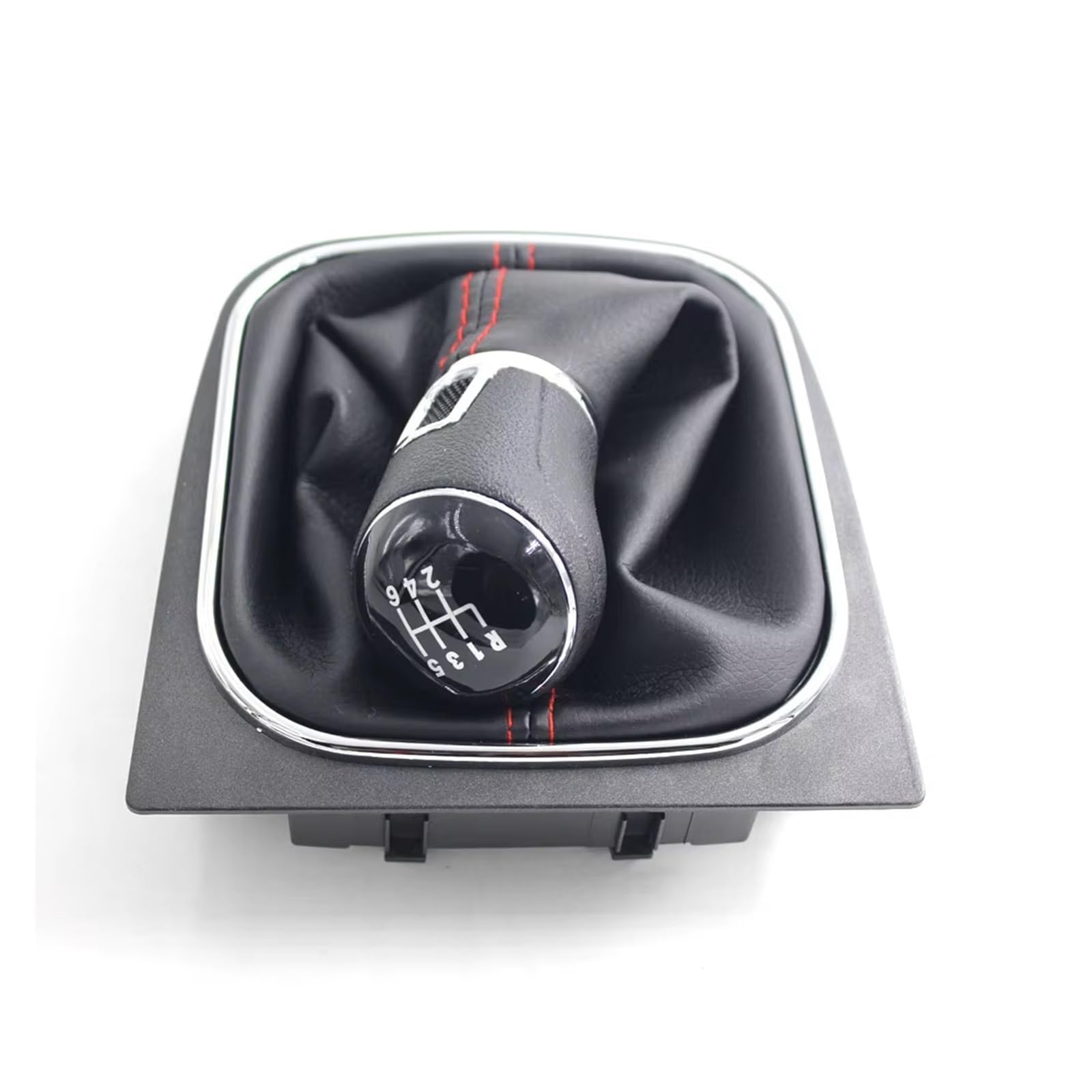 Schaltknauf Für MK5 Für GTI Für GTD Für R32 2004-2008 Manueller Schaltknauf Schalthebelmanschette Schaltgetriebe(6 Speed red Thread) von DHDYJSA