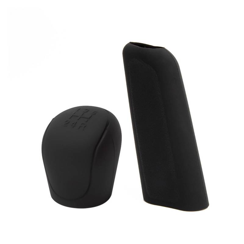 Schaltknauf Silikon-Schaltknauf-Abdeckung Für Die Handbremse Rutschfester Griff Schutzhülle Für Autos Schalthebelmanschetten Auto-Innenausstattung Schaltgetriebe(Black 2pcs) von DHDYJSA