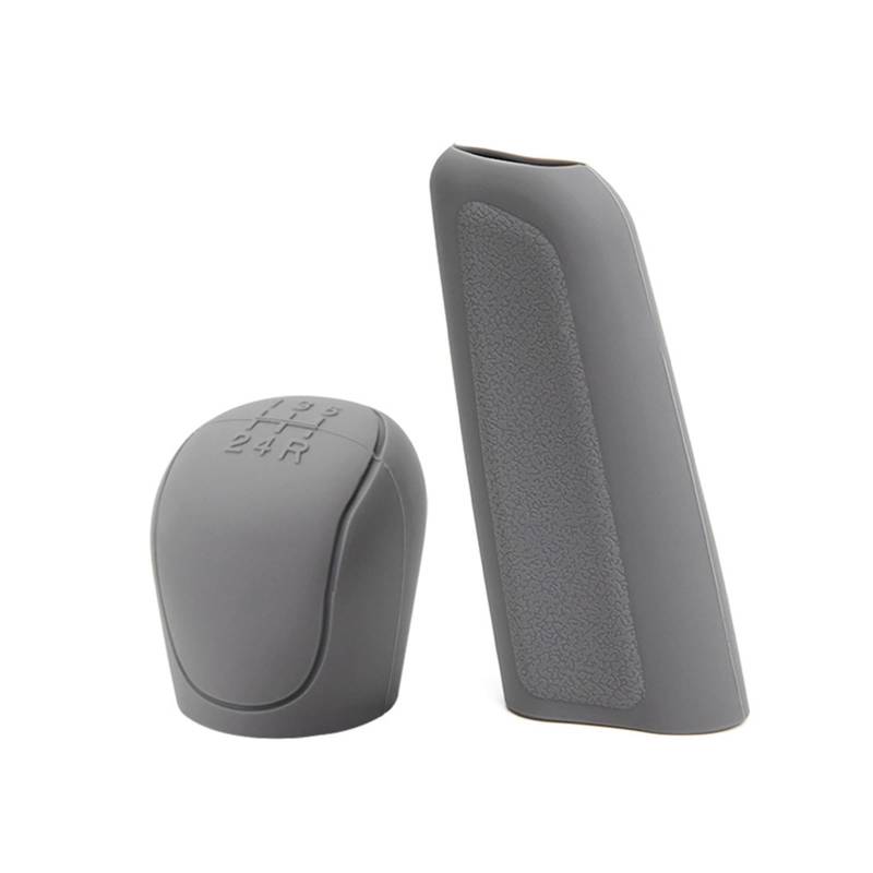 Schaltknauf Silikon-Schaltknauf-Abdeckung Für Die Handbremse Rutschfester Griff Schutzhülle Für Autos Schalthebelmanschetten Auto-Innenausstattung Schaltgetriebe(Grey 2pcs) von DHDYJSA