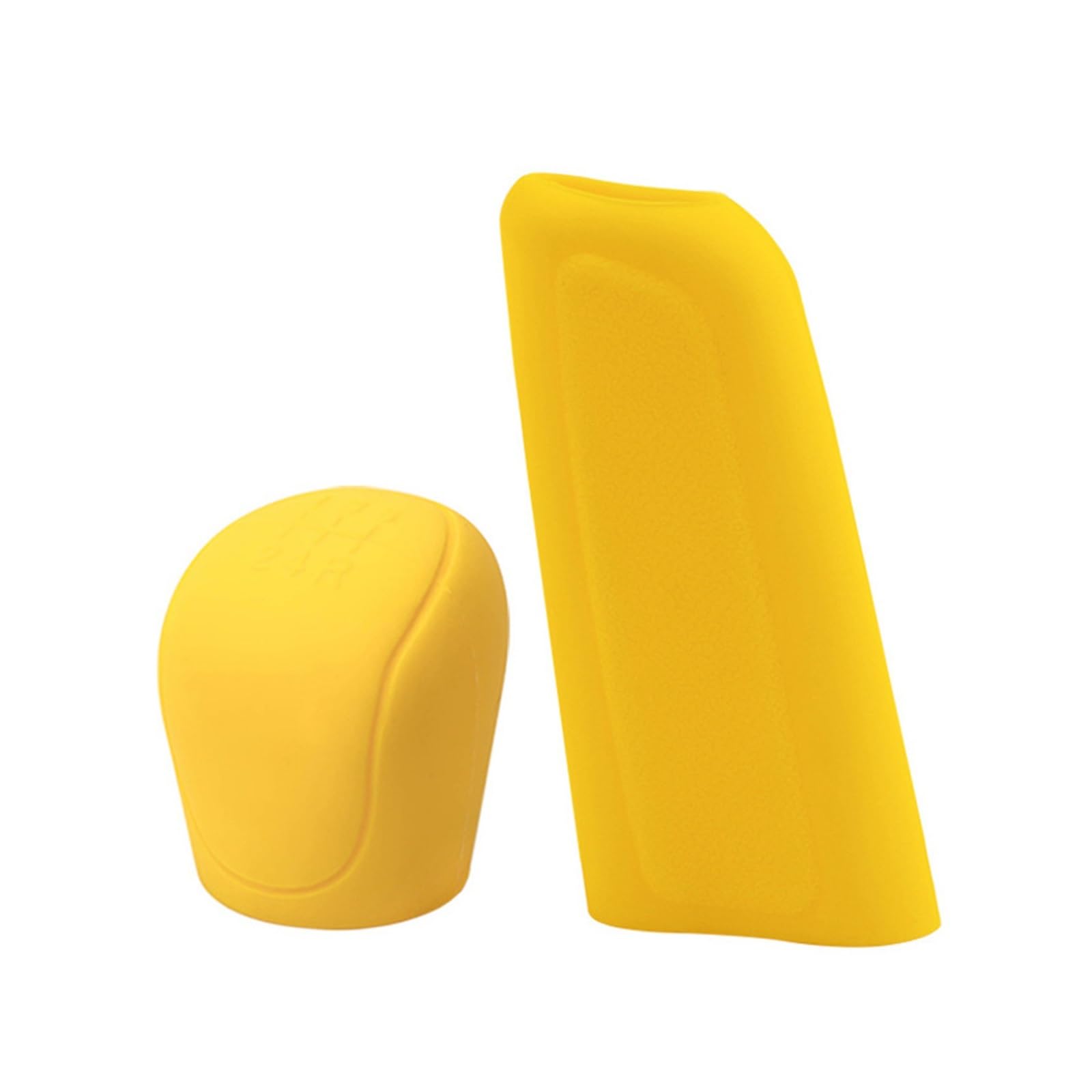 Schaltknauf Silikon-Schaltknauf-Abdeckung Für Die Handbremse Rutschfester Griff Schutzhülle Für Autos Schalthebelmanschetten Auto-Innenausstattung Schaltgetriebe(Yellow 2pcs) von DHDYJSA