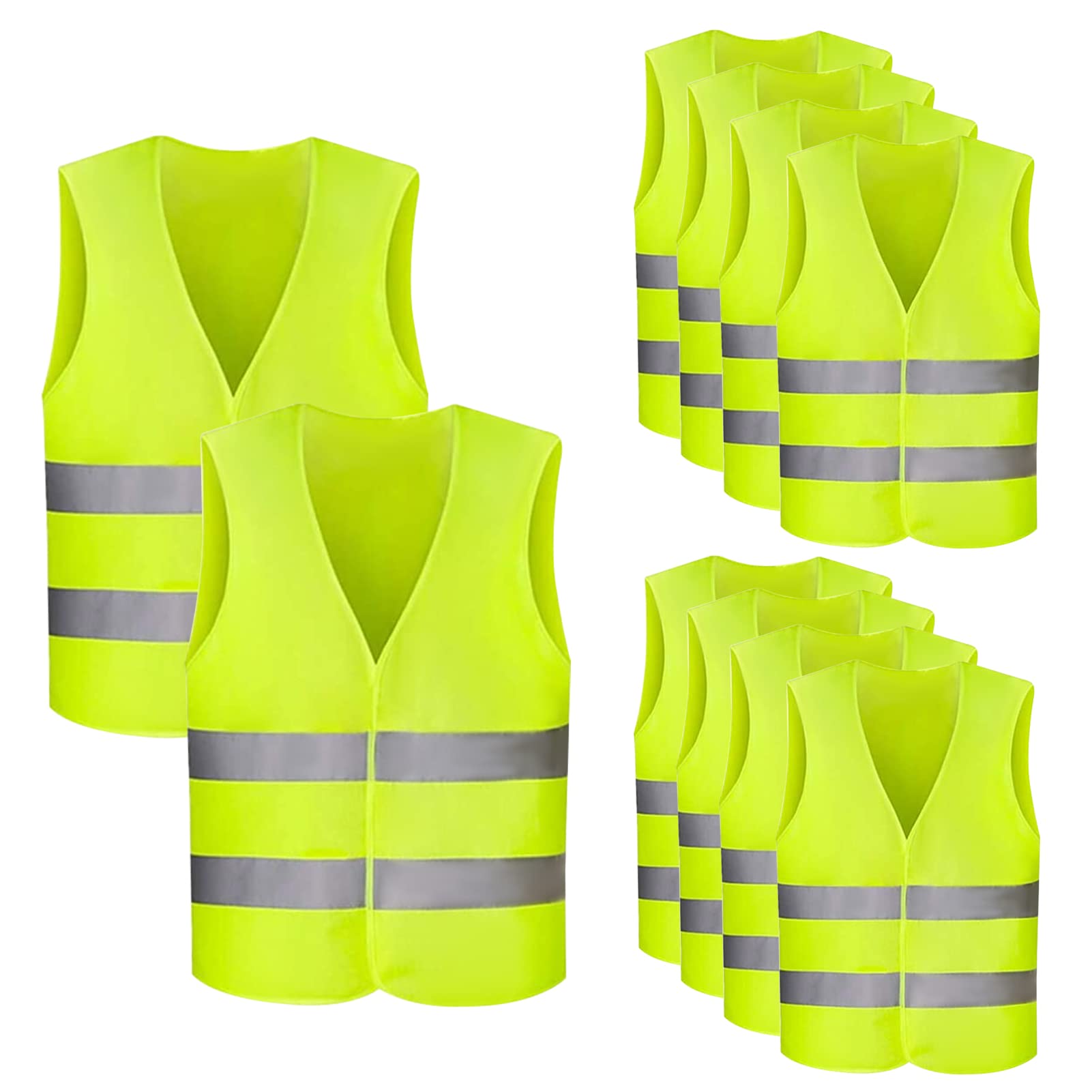 DHOUTDOORS 10 Stück Warnwesten Neon Gelb Sicherheitswesten mit Reflektoren - Unfallwesten für Fahrer und Arbeitskräfte Waschbar und Knitterfrei 360 Grad Sichtbarkeit Pannenhilfe Universalgröße DHOUTDOORS 10 Stück Warnwesten Neon Gelb Sicherheitswesten mit Reflektoren - Unfallwesten für Fahrer und Arbeitskräfte Waschbar und Knitterfrei 360 Grad Sichtbarkeit Pannenhilfe Universalgröße von DHOUTDOORS