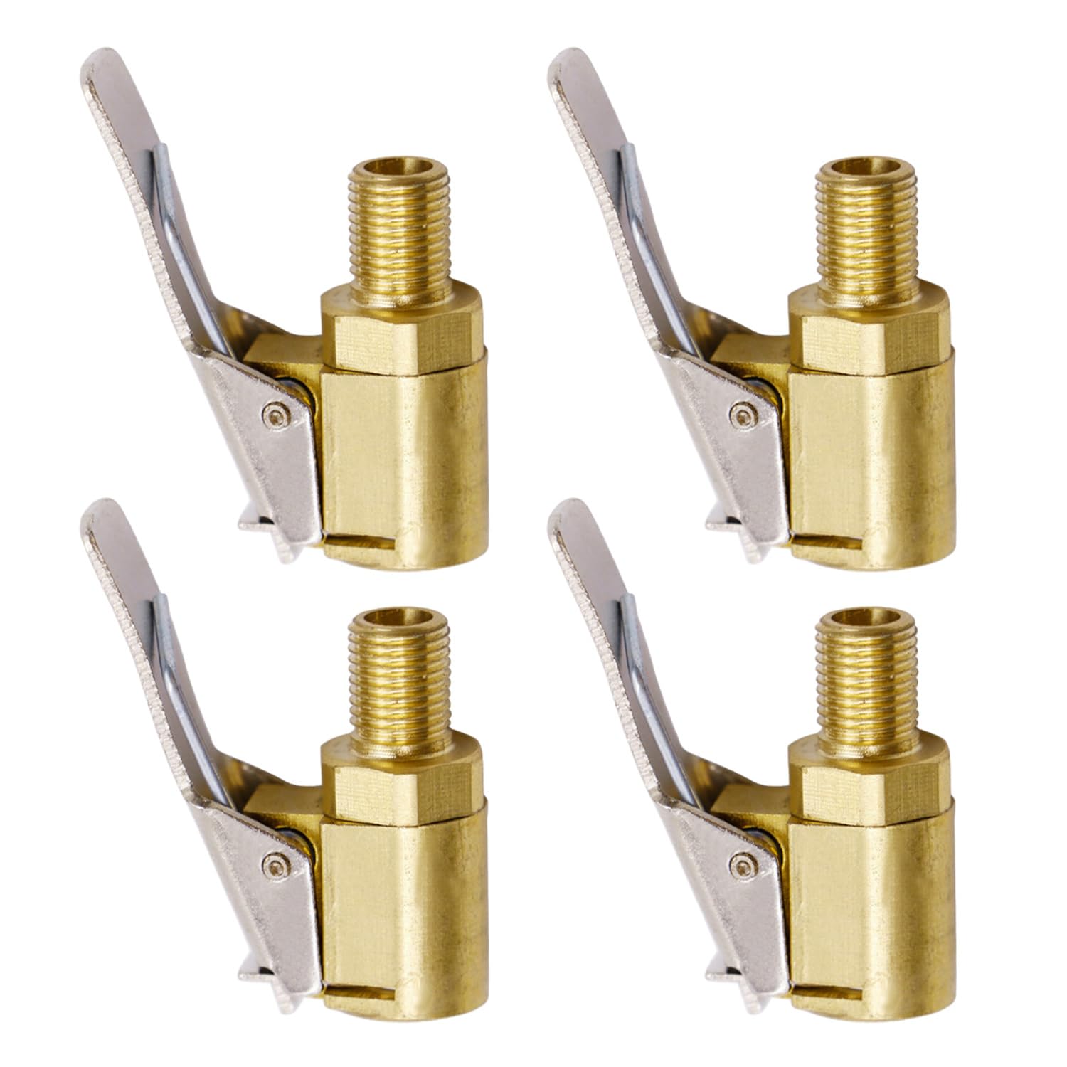 DHSBGWSX 4 Stück Reifenluftklemmen, Gewindeventiladapter, Luftpumpenzubehör, Aufsteckbare Ventiladapter, Aufpumpventilanschlüsse, Autoluftpumpenklemmen DHSBGWSX 4 Stück Reifenluftklemmen, Gewindeventiladapter, Luftpumpenzubehör, Aufsteckbare Ventiladapter, Aufpumpventilanschlüsse, Autoluftpumpenklemmen von DHSBGWSX
