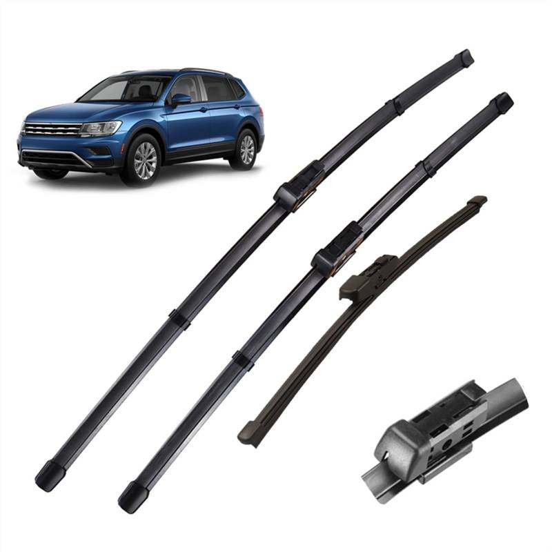 DHWUIASF Scheibenwischer LHD Vorne Und Hinten Wischerblätter Set Für VW Für Tiguan MK2 2017 2018 2019 2020 Windschutzscheibe Windschutzscheibe Fenster 26"+ 21" + 14" von DHWUIASF