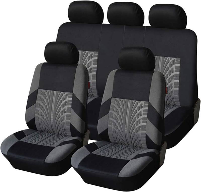 DIALFA Auto Sitzbezüge für Dodge Caliber SRT4 5 Sitze, Bequem und Atmungsaktiv Waschbarer Stoff Autositzbezüge Vordersitze und Rückbank Auto-Schonbezüge,D Grey von DIALFA