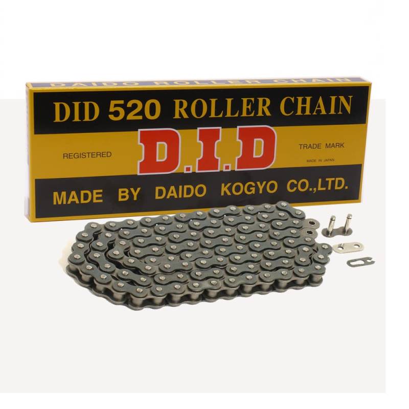 DID Motorradkette 520 mit 116 Rollen offen mit Clipschloss von D.I.D