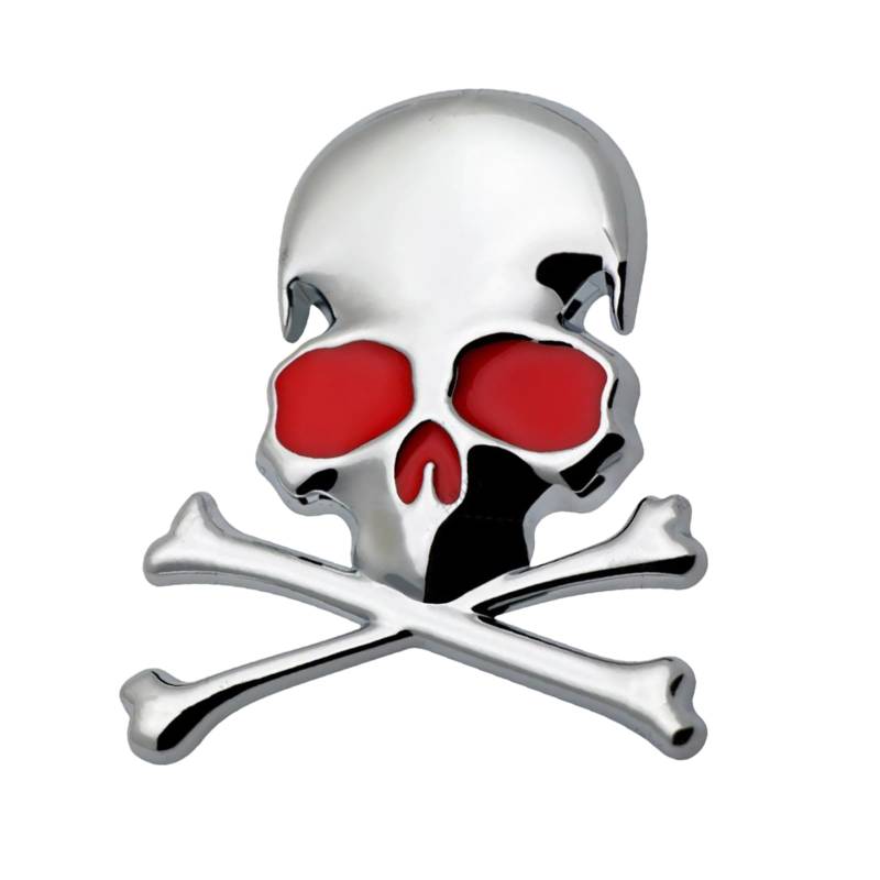 DIDILLX 3D-Totenkopf-Metall-Embleme, personalisiert, Skelett-Designs, Totenkopf, gekreuzte Knochen, Metall-Aufkleber für Auto und Motorräder von DIDILLX
