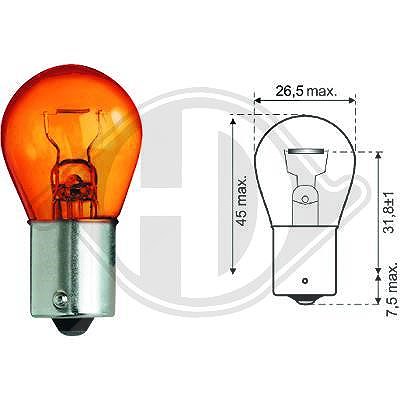 Diederichs Glühlampe, Blinkleuchte [Hersteller-Nr. LID10054] für Abarth, Alfa Romeo, Alpina, Audi, BMW, Chevrolet, Chrysler, Citroën, Dacia, Daewoo, D von DIEDERICHS