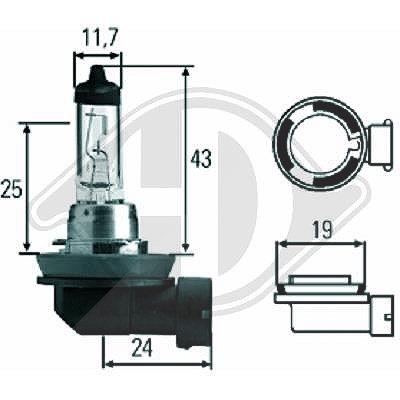 Diederichs Glühlampe, Fernscheinwerfer [Hersteller-Nr. LID10034] für Alpina, Audi, BMW, Chevrolet, Citroën, Daihatsu, Derbi, Fiat, Ford, Ford Usa, Gil von DIEDERICHS