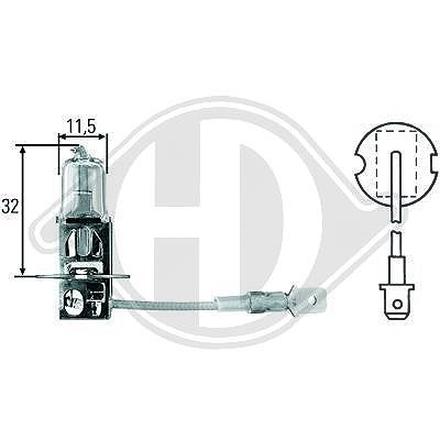 Diederichs Glühlampe, Fernscheinwerfer [Hersteller-Nr. LID10015] für Abarth, Alfa Romeo, Alpina, Audi, BMW, Chevrolet, Chrysler, Citroën, Daihatsu, Do von DIEDERICHS