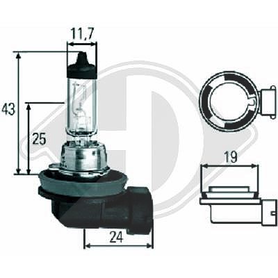 Diederichs Glühlampe, Fernscheinwerfer [Hersteller-Nr. LID10038] für Abarth, Alpina, Audi, BMW, Cadillac, Chrysler, Citroën, Dacia, Daihatsu, Dodge, D von DIEDERICHS