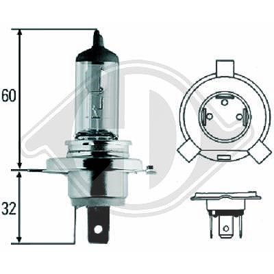 Diederichs Glühlampe, Fernscheinwerfer [Hersteller-Nr. LID10009] für Abarth, Alfa Romeo, Alpina, Audi, Austin, Autobianchi, BMW, Cagiva, Chevrolet, Ch von DIEDERICHS