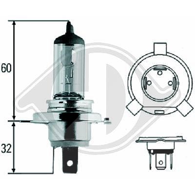 Diederichs Glühlampe, Fernscheinwerfer [Hersteller-Nr. LID10009] für Abarth, Alfa Romeo, Alpina, Audi, Austin, BMW, Cagiva, Chevrolet, Chrysler, Citro von DIEDERICHS