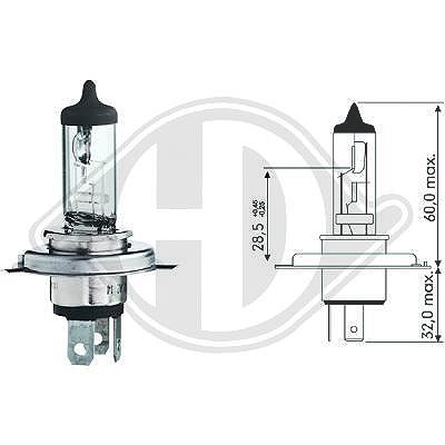 Diederichs Glühlampe, Fernscheinwerfer [Hersteller-Nr. LID10010] für Abarth, Alfa Romeo, Alpina, Audi, Austin, Autobianchi, BMW, Cagiva, Chevrolet, Ch von DIEDERICHS