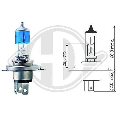 Diederichs Glühlampe, Fernscheinwerfer [Hersteller-Nr. LID10011] für Abarth, Alfa Romeo, Alpina, Audi, Austin, Autobianchi, BMW, Cagiva, Chevrolet, Ch von DIEDERICHS