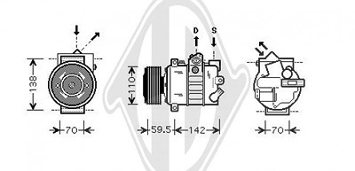 Diederichs Kompressor, Klimaanlage [Hersteller-Nr. DCK1034] für Audi, Seat, Skoda, VW von DIEDERICHS