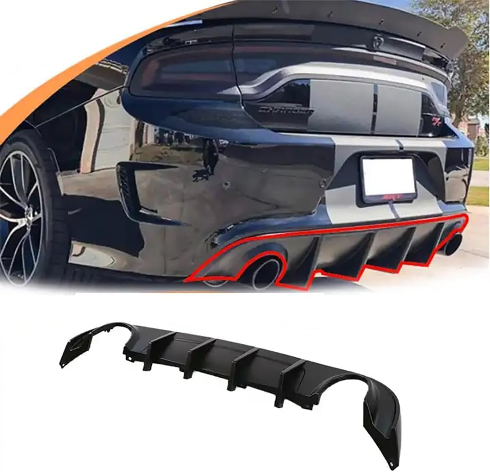 Heckdiffusor Heckstoßstange für Dodge Charger 2015 2016 2017 2018 2019 2020 2021, Heckdiffusor, Haifischflosse Diffusor, Karosserie modifiziertes Zubehör von DIGBYS