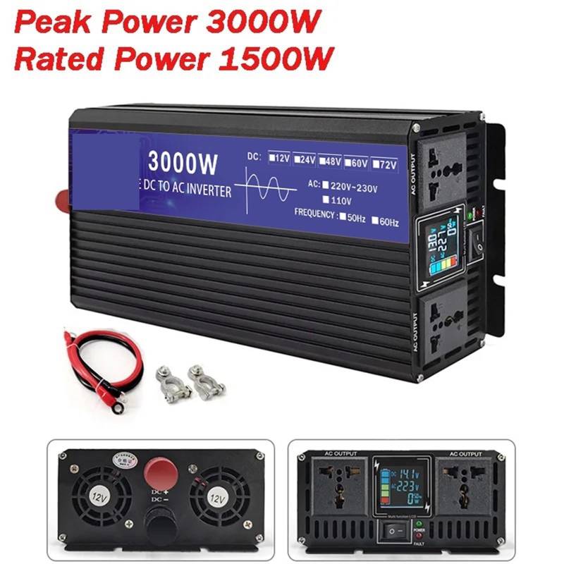 Solarwechselrichter, Reiner Sinus-Wechselrichter 12V 24V 48V 60V 72V zu AC 5000W 4000W Solar-Wechselrichter 50HZ/60HZ Spannungswandler(3000W,60V) von DIGNIFE