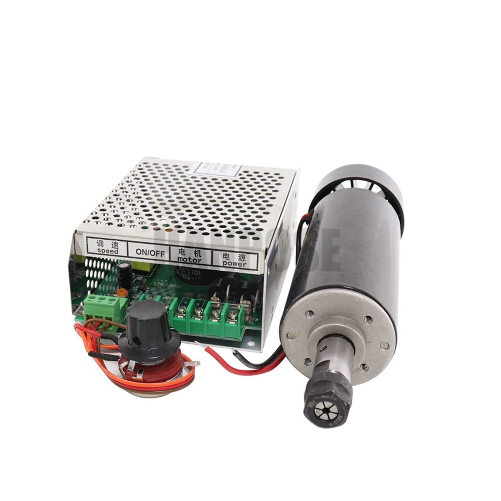 Spindelmotor, 0,5 kW Klemmen Luftgekühlt Luftgekühlte Spindel ER11 Spannfutter CNC 500 W Spindelmotor + Netzteil Drehzahlregler(Package 4) von DIGNIFE