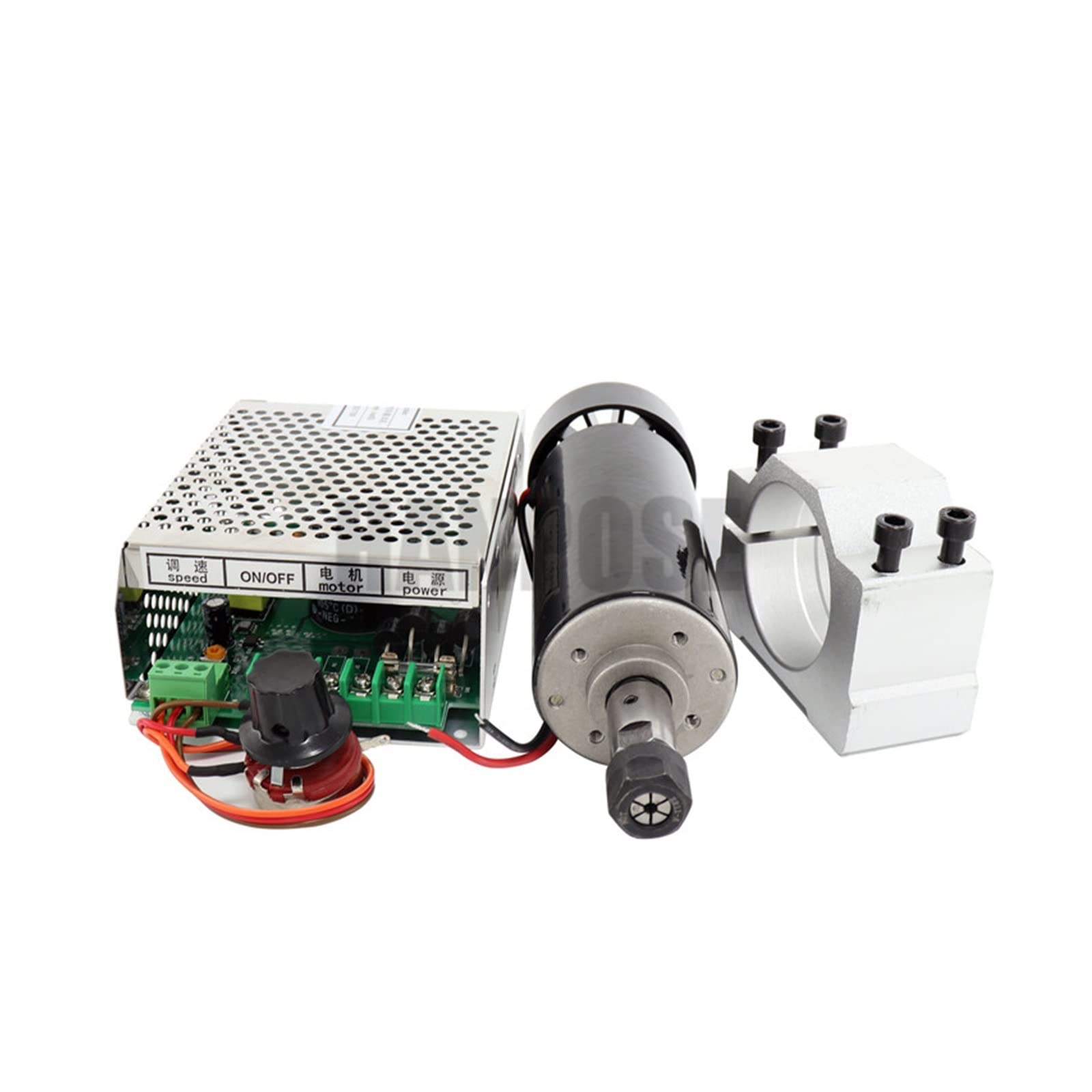 Spindelmotor, 0,5 kW Klemmen Luftgekühlt Luftgekühlte Spindel ER11 Spannfutter CNC 500 W Spindelmotor + Netzteil Drehzahlregler(Package 5) von DIGNIFE