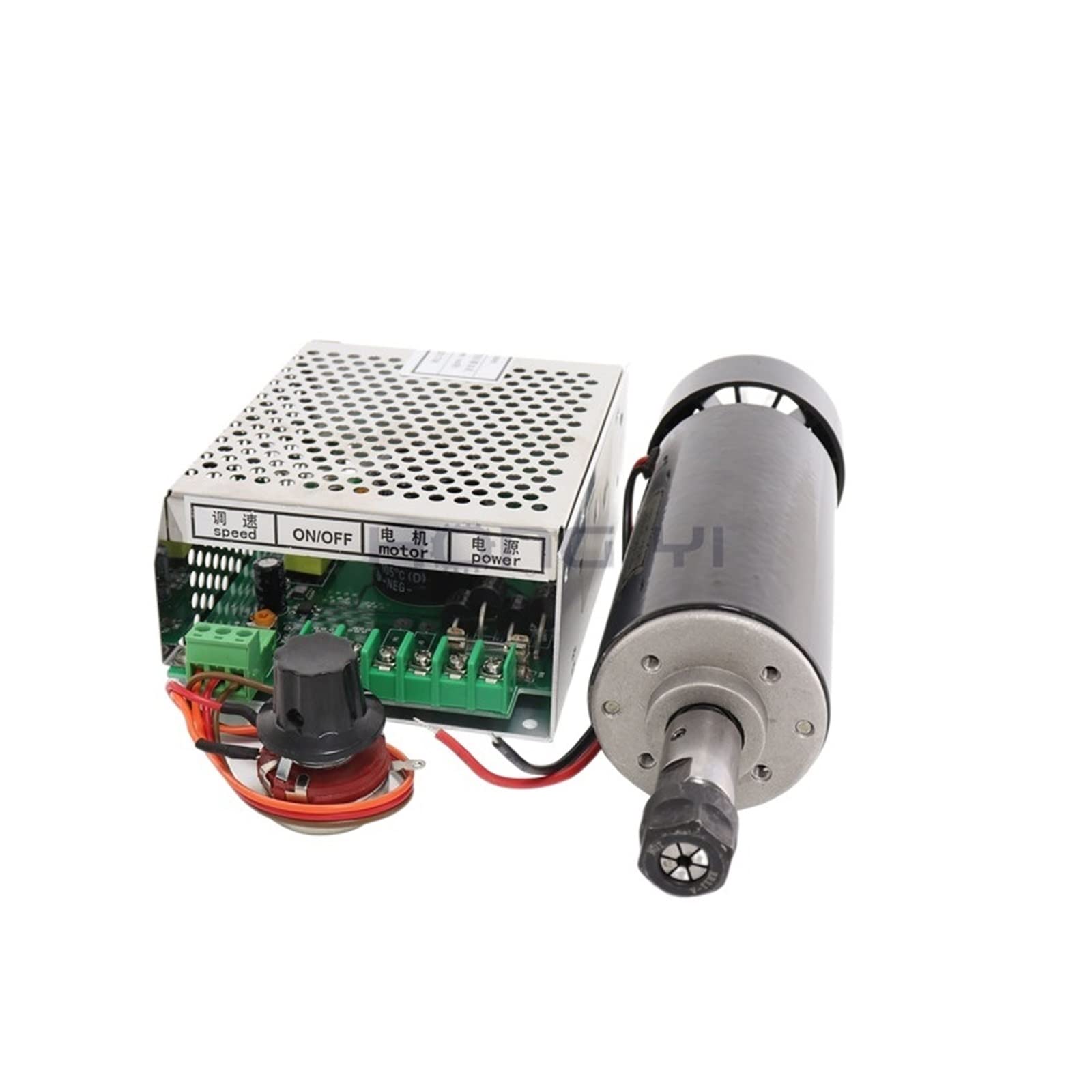 Spindelmotor, 0,5 kW Klemmen Luftgekühlte luftgekühlte Spindel + ER11 Spannfutter CNC 500 W Spindelmotor + Netzteil Drehzahlregler(Package3) von DIGNIFE