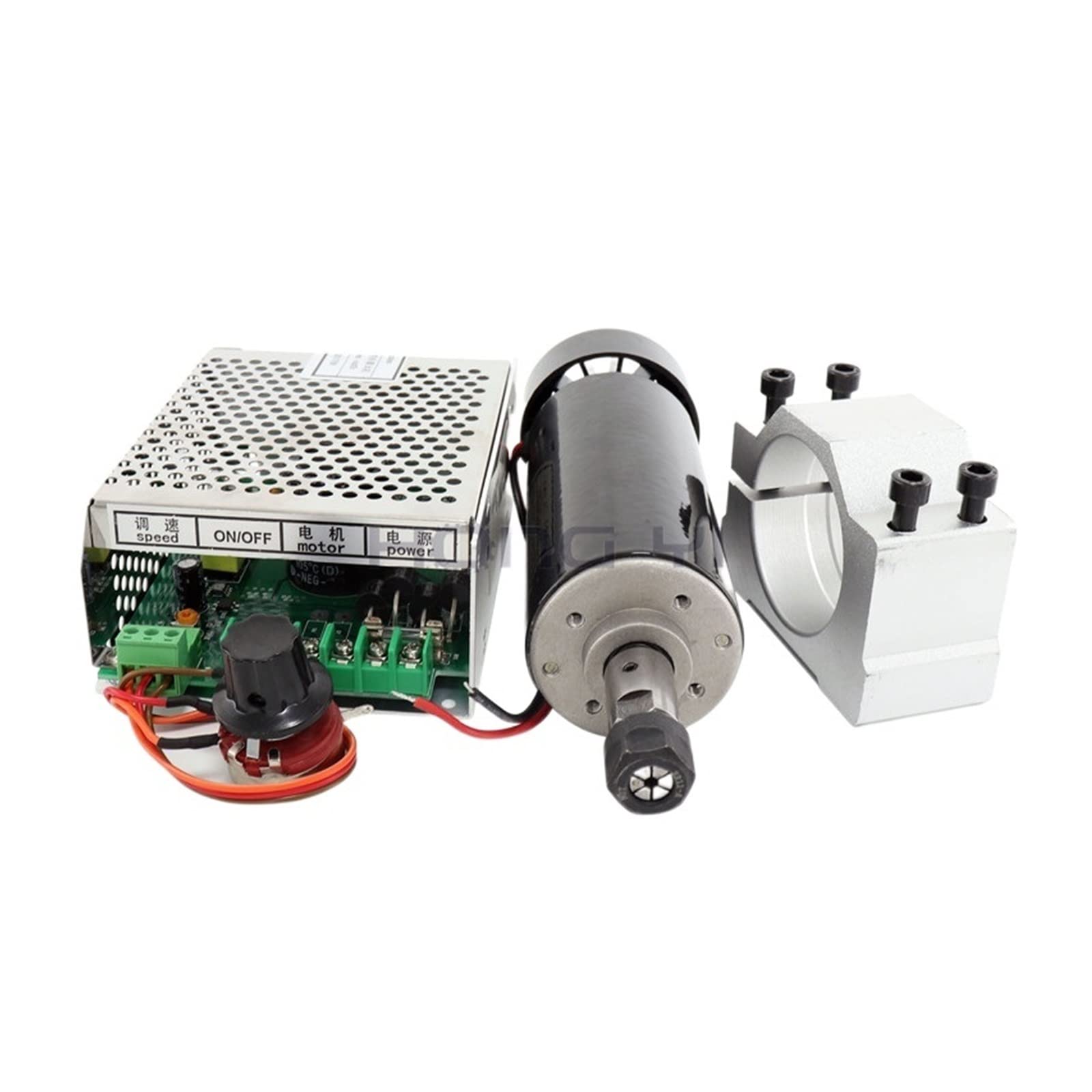 Spindelmotor, 0,5 kW Klemmen Luftgekühlte luftgekühlte Spindel + ER11 Spannfutter CNC 500 W Spindelmotor + Netzteil Drehzahlregler(Package5) von DIGNIFE