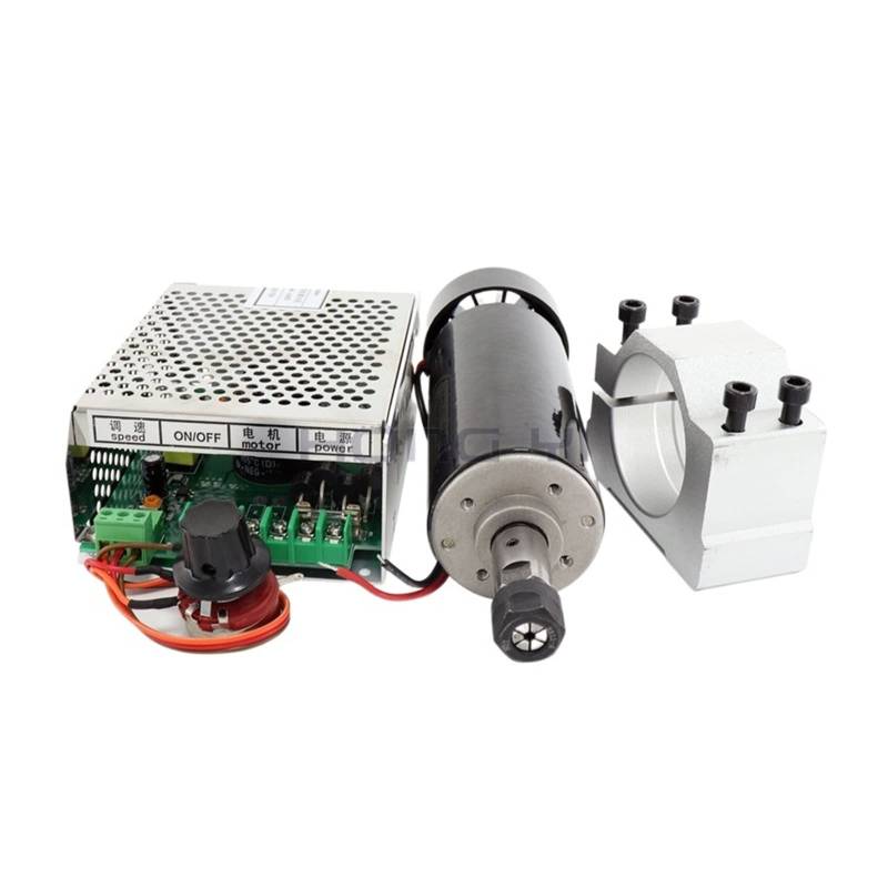 Spindelmotor, 0,5 kW Klemmen Luftgekühlte luftgekühlte Spindel + ER11 Spannfutter CNC 500 W Spindelmotor + Netzteil Drehzahlregler(Package5) von DIGNIFE