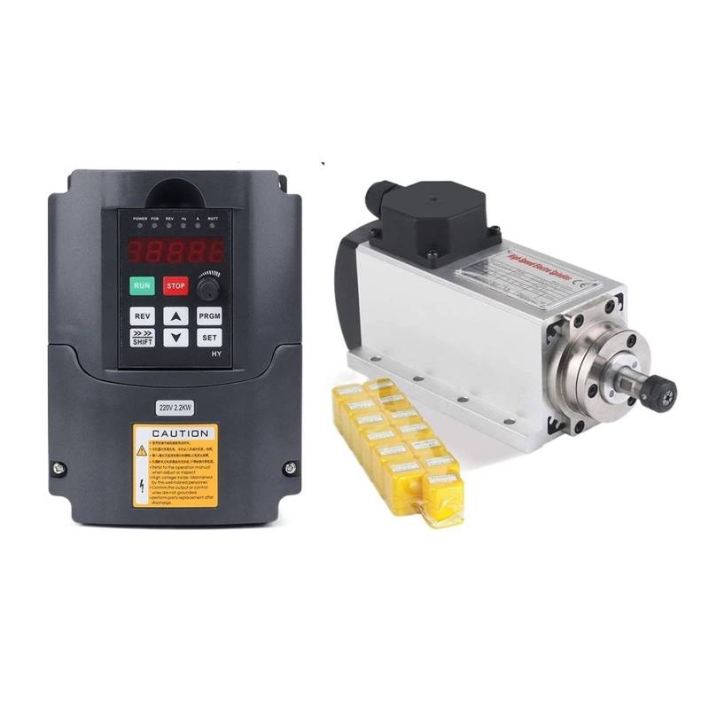 Spindelmotor, 1,5 kW quadratische Luftkühlspindel Luftgekühlter Spindelmotor + VFD-Wechselrichter + 13-teiliges ER11-Spannzangen-CNC-Frässpindel-Kit(2) von DIGNIFE