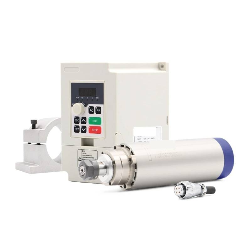 Spindelmotor, 2,2 kW CNC-Luftkühlungs-Spindelmotor ER20 4-teilige Lager mit 2,2 kW QL-Wechselrichter VFD 80 mm Aluminium-Klemmhalterung(220,Steel Ball Bearing) von DIGNIFE