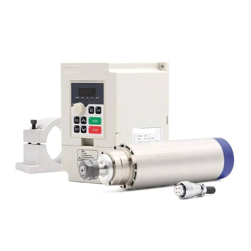 Spindelmotor, 2,2 kW CNC-Luftkühlungs-Spindelmotor ER20 4-teilige Lager mit 2,2 kW QL-Wechselrichter VFD 80 mm Aluminium-Klemmhalterung(4 Bearings) von DIGNIFE