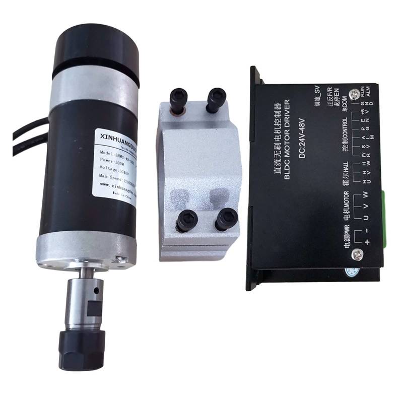 Spindelmotor, 48 V 500 W ER16 bürstenlose Spindel + 57 mm Klemme mit Schrauben + 48 V bürstenloser Motortreiber + 48 VDC 10,5 A Netzteil(Package5 ER16) von DIGNIFE