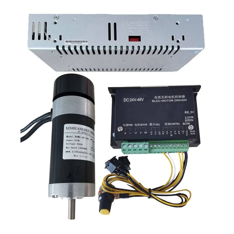 Spindelmotor, 48 V 500 W bürstenloser Spindelmotor + 57 mm Klemme mit Schrauben + 48 V bürstenloser Motortreiber + 48 VDC 10,5 A Netzteil(Package6) von DIGNIFE