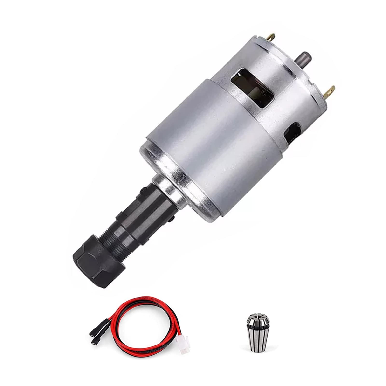 Spindelmotor, 775 Spindelmotor DC 12V-24V 20000 U/min Mini-Elektromotor Kugellager Großes Drehmoment Hochleistungsspindel for CNC 3018 Graveur(1 set) von DIGNIFE