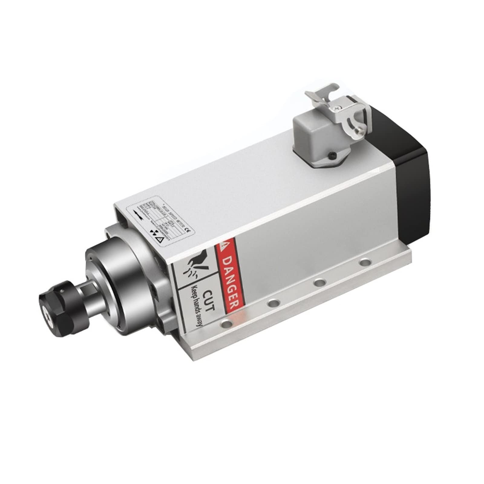 Spindelmotor, CNC 2,2 kW luftgekühlter Vierkantspindelmotor ER20 Auslauf 0,002 mm for CNC-Fräsen mit Stecker-/Kabelbox-Version(380 Ver. 2 400Hz) von DIGNIFE