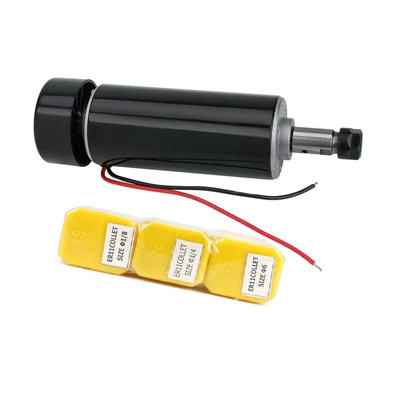 Spindelmotor, CNC-Spindelmotor 0,5 kW luftgekühlte Spindel ER11 Spannfutter 500 W + 52 mm Klemme + Netzteil Drehzahlregler for PCB-Gravur(Package 4) von DIGNIFE