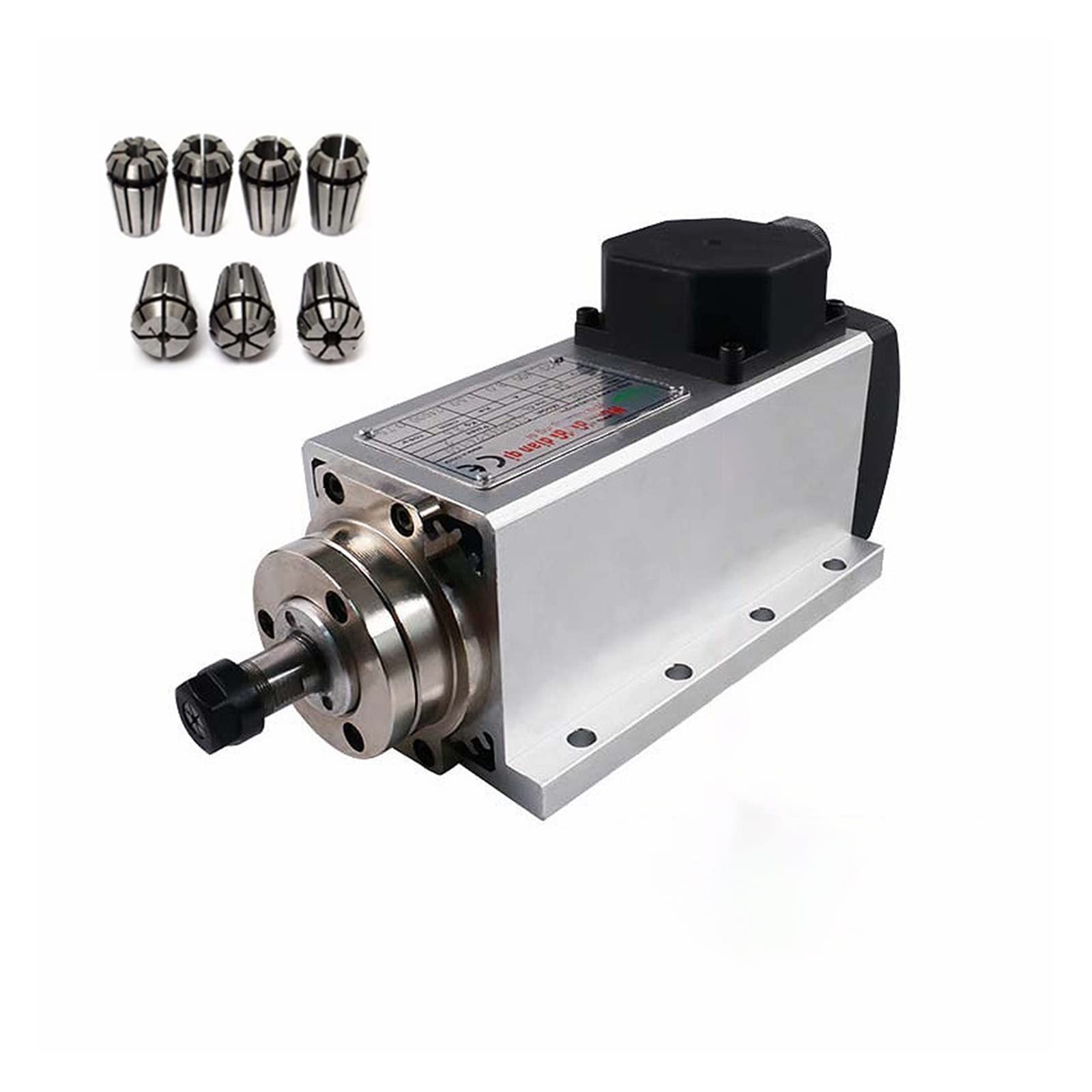 Spindelmotor, CNC-Werkzeugmaschinenspindel 1500 W, 1,5 kW, 24000 U/min, 400 Hz, ER11-Luftkühlung, Spindelmotor, 3-Phasen-Eingang, +7 Stück ER11-Spannzangen(Junction box,110) von DIGNIFE
